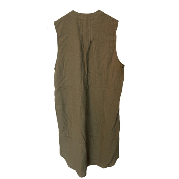 NEW Anthropologie Khaki Green Linen Shirt Dress XS - Picture 3 of 5